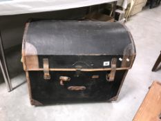 An old travel trunk.