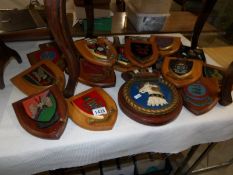 Approximately 20 Coats of Arms on wooden backs.