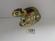 A Royal Crown Derby chameleon paperweight,.