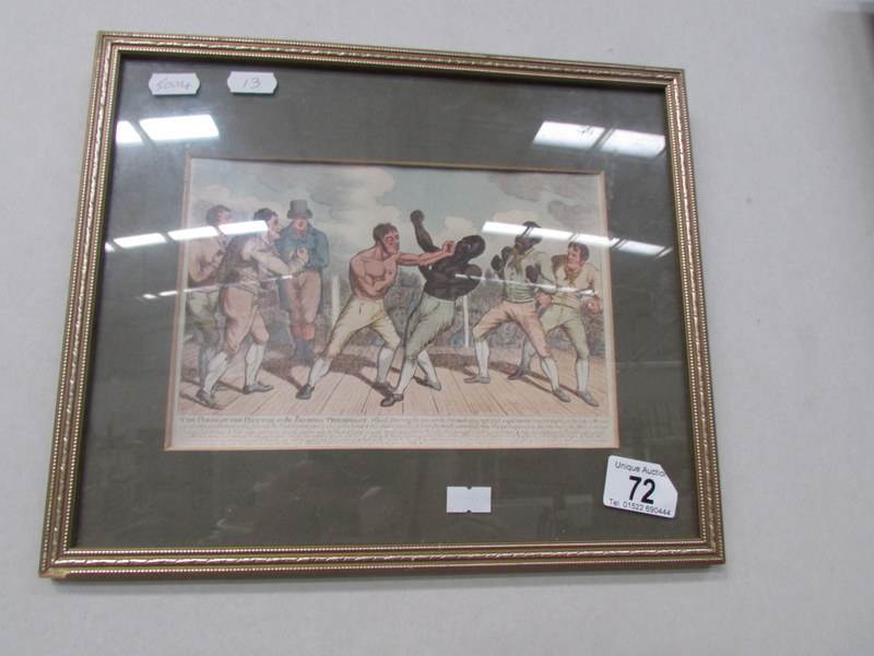 An old print of a boxing match.