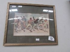 An old print of a boxing match.