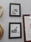 A pair of framed and glazed wild life studies signed Laura Hopper.