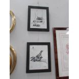 A pair of framed and glazed wild life studies signed Laura Hopper.