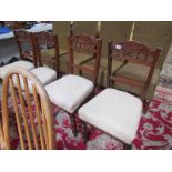 A set of 4 Edwardian dining chairs.