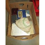 A large box of WW1 and WW2 ephemera including ID cards, autograph books, coupons,