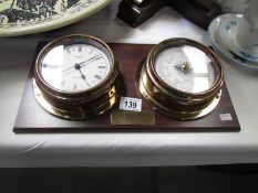 A Metamec clock and barometer.