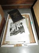 A box of large railway and steam locomotive photographs,