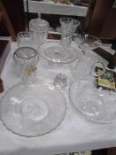 A mixed lot of glassware including comports, bowls, vase etc.