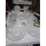 A mixed lot of glassware including comports, bowls, vase etc.