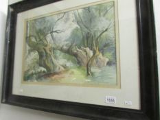 A Gladys Rees Tessdale (1898-1985) watercolour of woodland signed G Rees Teesdale.