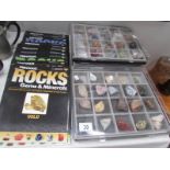 2 trays of rock gemstones, minerals etc.