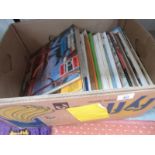 A box of LP records.