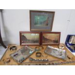 A mixed lot including 3 framed and glazed prints, jewellery etc.