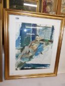 A impressionist painting of a reclining nude by D. R. Adamson signed D.R.