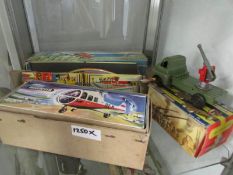 3 boxed tin plate toys being Big Dipper, Helicopter and Welstoys military series 626 Ack-ack gun.