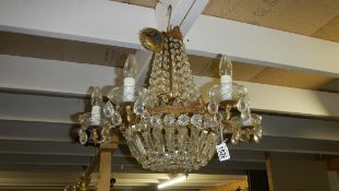 A 6 lamp chandelier.