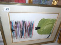 A 20th century British school abstract gouache on paper entitled 'Black Wedge' unsigned.