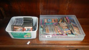 A large collection of Yu-Gi-Oh, Magic the Gathering and Duel Master cards.