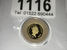A 1996 1/25 ounce gold Tuvalu 3 dollar coin.