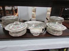 A quantity of Morley ware Indian tree dinner ware.