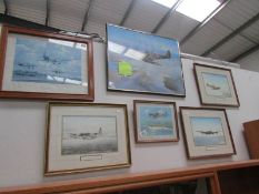 6 R.A.F aircraft prints.
