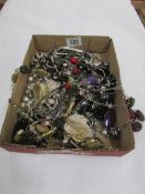 A tray of costume jewellery.