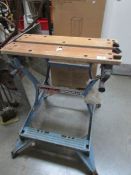 A folding work bench,