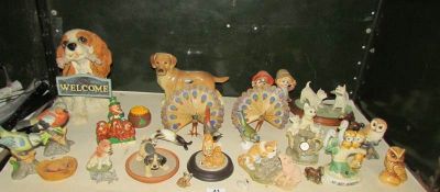 A shelf of animal figures.