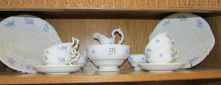 A 12 piece Victorian tea set, some a/f.