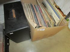 A large quantity of LP records including case.