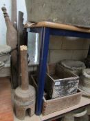 A mixed lot of wooden boxes, yoke etc.