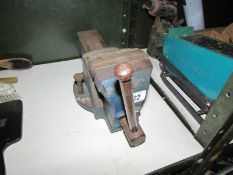 A bench vice.