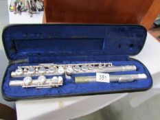 A cased Amati Kraslice AFL212 flute.