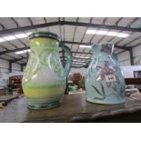 2 studio pottery jugs.