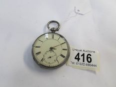 A silver pocket watch (HM worn but seems to be London 1929/30), face damaged.