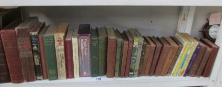 A shelf of old books.
