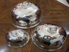 Mappin & Webb Interest- Set of 3 immaculate Mappin & Webb Silver-Plated Cloches- 10",