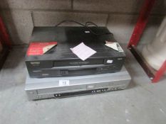 2 VHS recorders.