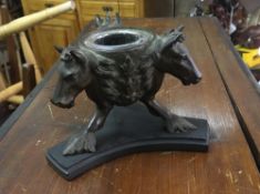 A 19th century Italian Grand Tour bronze inkwell,