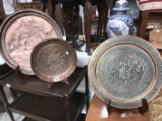 3 old copper plaques.