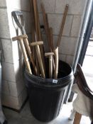 A quantity of garden tools.