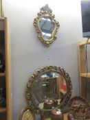 2 gilt framed mirrors.