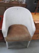 A wicker bedroom chair.