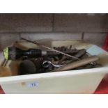 A box of various hand tools,