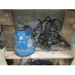 A submersible electric water pump.