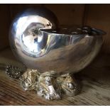 19th Century Atkins Brothers Nautilus Shell Spoon Warmer