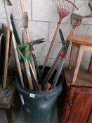A quantity of garden tools.