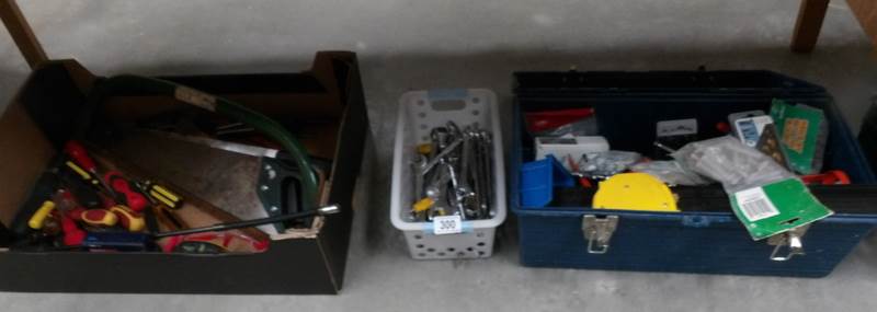 A mixed lot of tools and tool box.