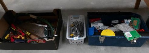 A mixed lot of tools and tool box.