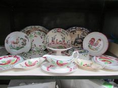 A large quantity of hand painted continental table ware.